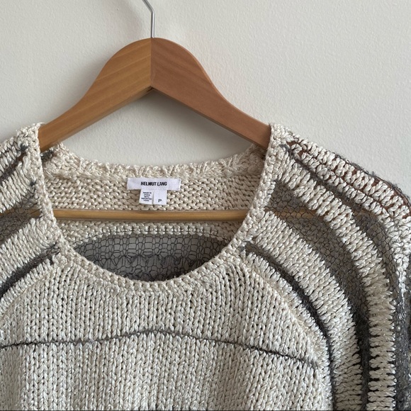 Helmut Lang || Striped Silk + Alpaca Blend Sweater - Picture 2 of 8